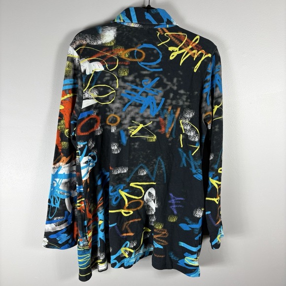 Parsley & Sage Medium Multicolor Art To Wear Two Button Long Sleeve Cardigan Top - Picture 4 of 6